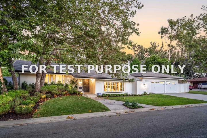 Demo/Test Data 30182 Silver Spur Road, San Juan Capistrano, CA 92675