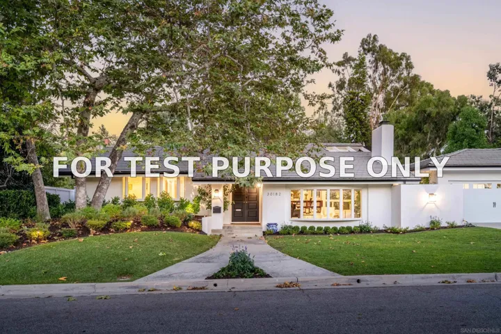 Demo/Test Data 30182 Silver Spur Road, San Juan Capistrano, CA 92675