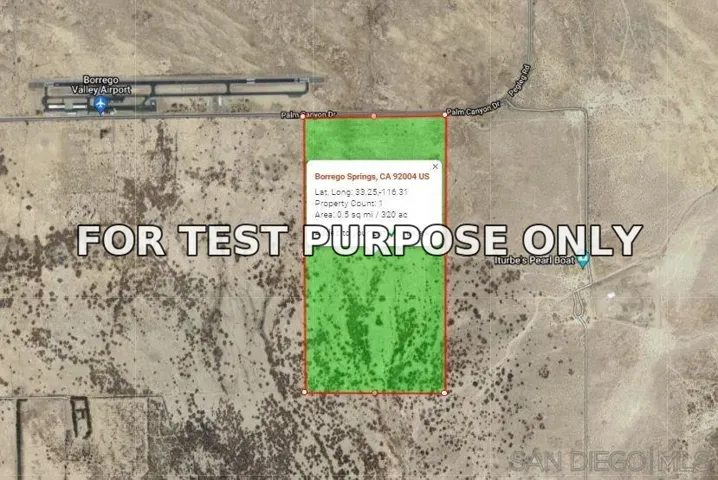 Demo/Test Data 0 Palm Canyon Dr. Unit 0, Borrego Springs, CA 92004