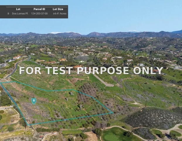 Demo/Test Data 000 Dos Lomas (lot 8) Unit 8, Bonsall, CA 92003