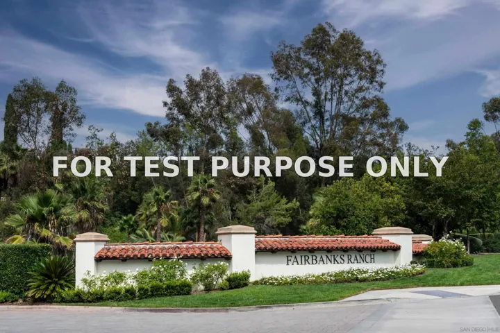 Demo/Test Data 17101 Circa Oriente, Rancho Santa Fe, CA 92067