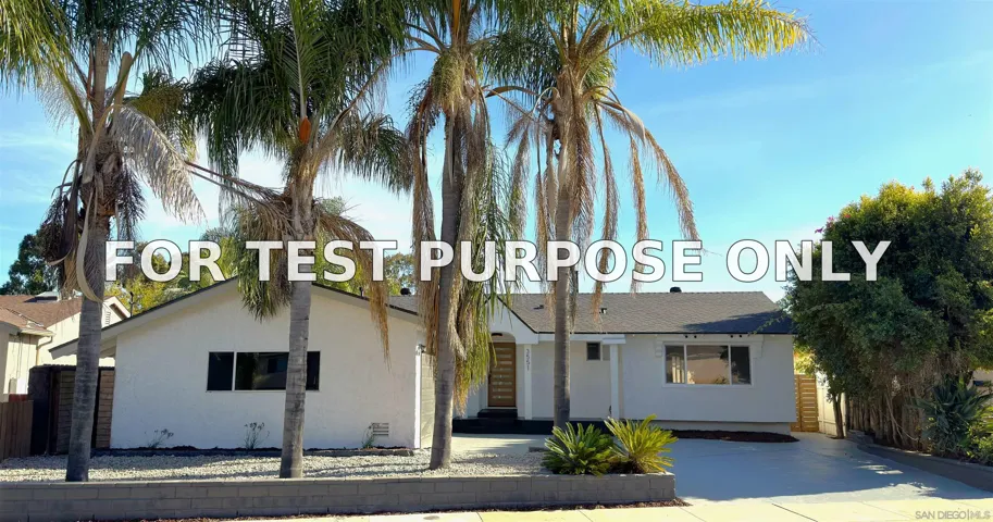 Demo/Test Data 3551 Pomeroy St, San Diego, CA 92123