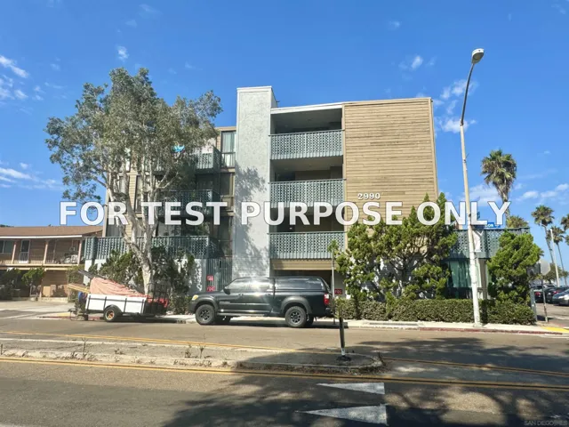 Demo/Test Data 2990 Mission Blvd. Unit #403, San Diego, CA 92109