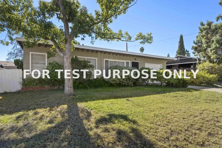 Demo/Test Data 999 Grant Avenue, El Cajon, CA 92020