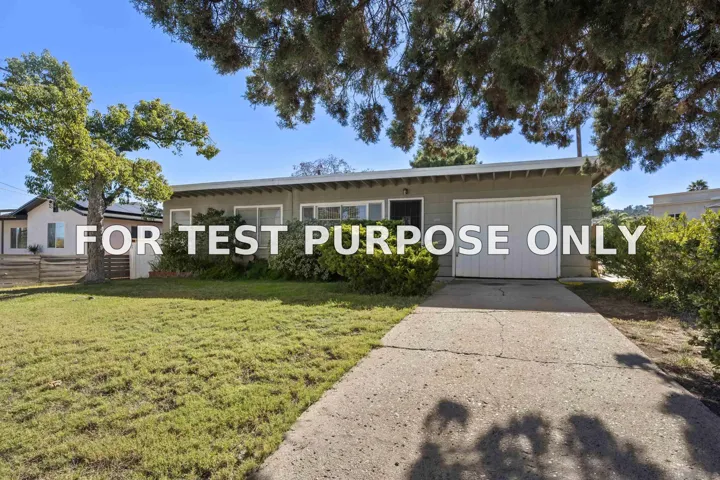 Demo/Test Data 999 Grant Avenue, El Cajon, CA 92020