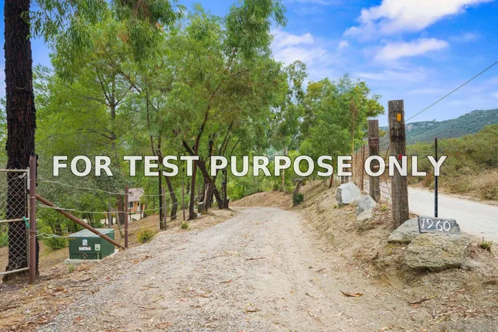Demo/Test Data 19602 Santee Lane, Valley Center, CA 92082