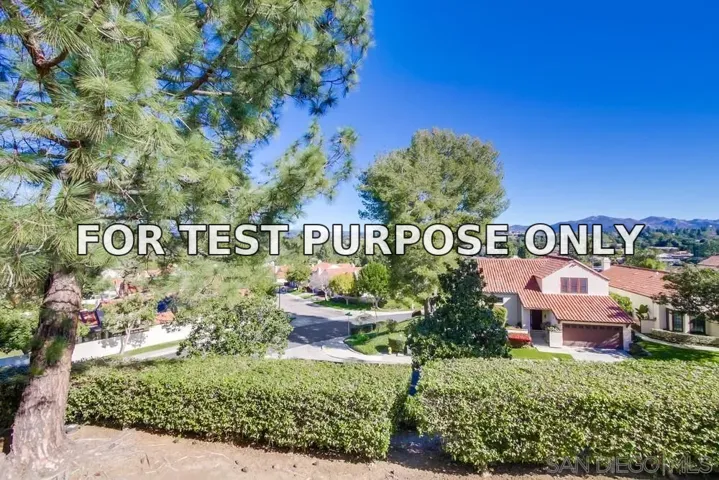 Demo/Test Data 17679 Adena Ln., San Diego, CA 92128