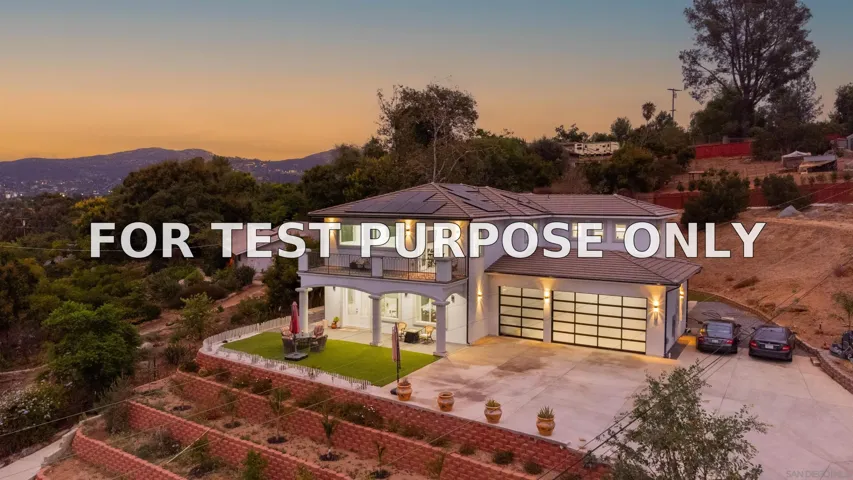 Demo/Test Data 1830 Vista Way, El Cajon, CA 92019