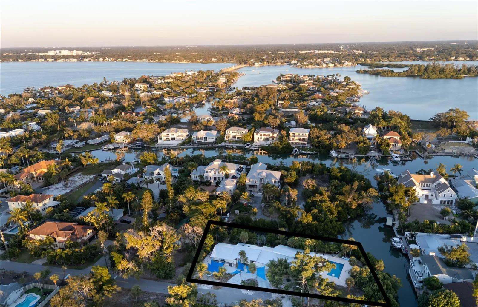 Looking East towards north siesta bridge