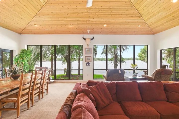 Family room overlooking the lake