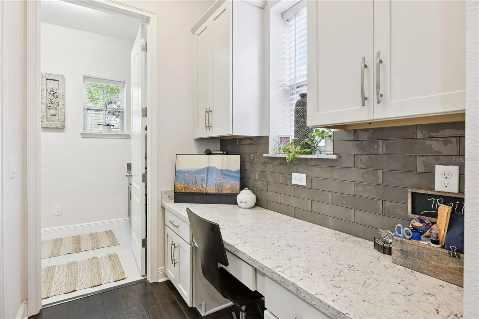 Built-In Desk near Walk-In Pantry and Laundry Room