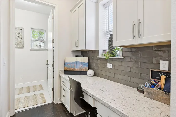 Built-In Desk near Walk-In Pantry and Laundry Room