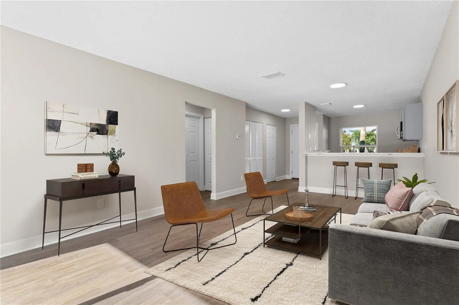 Great Room (Living + Dining) (Virtually Staged)