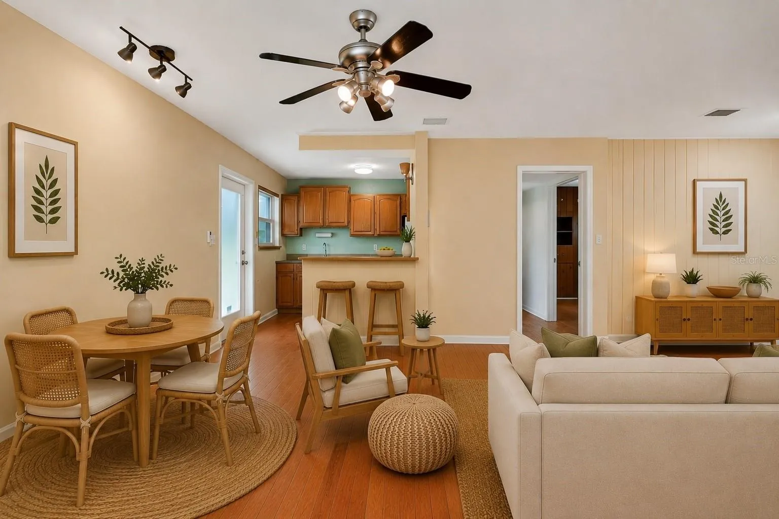 View from French doors - Living/Dining/Kitchen