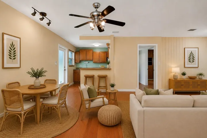 View from French doors - Living/Dining/Kitchen