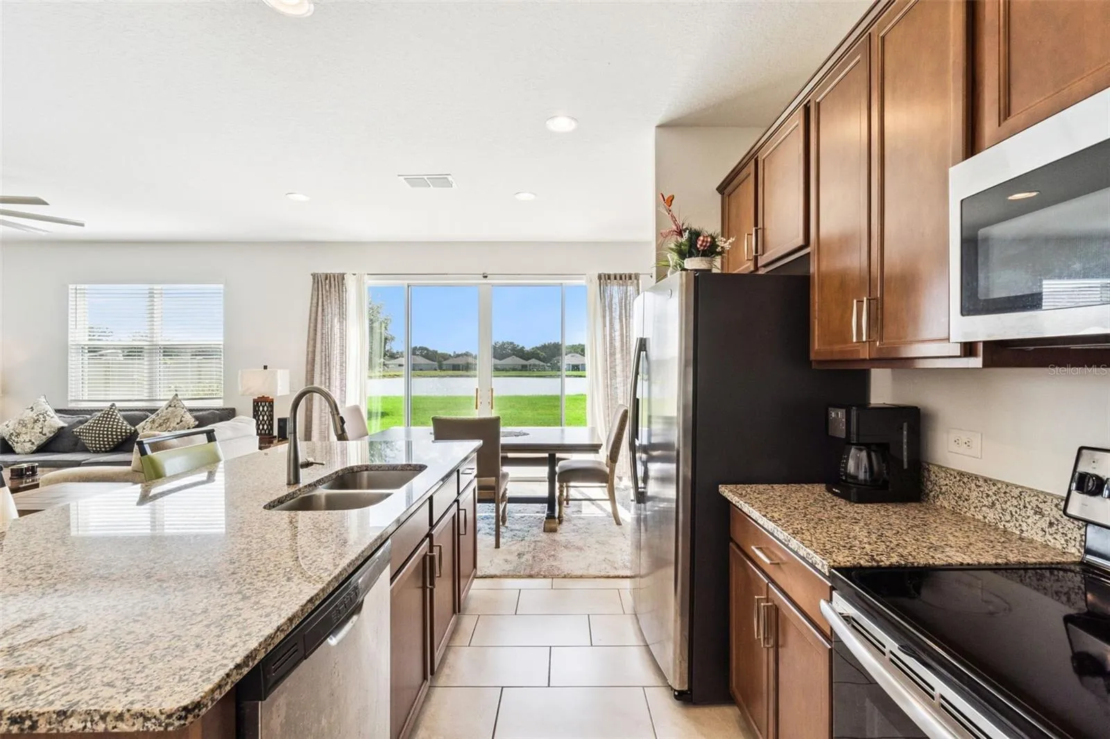 kitchen with water view