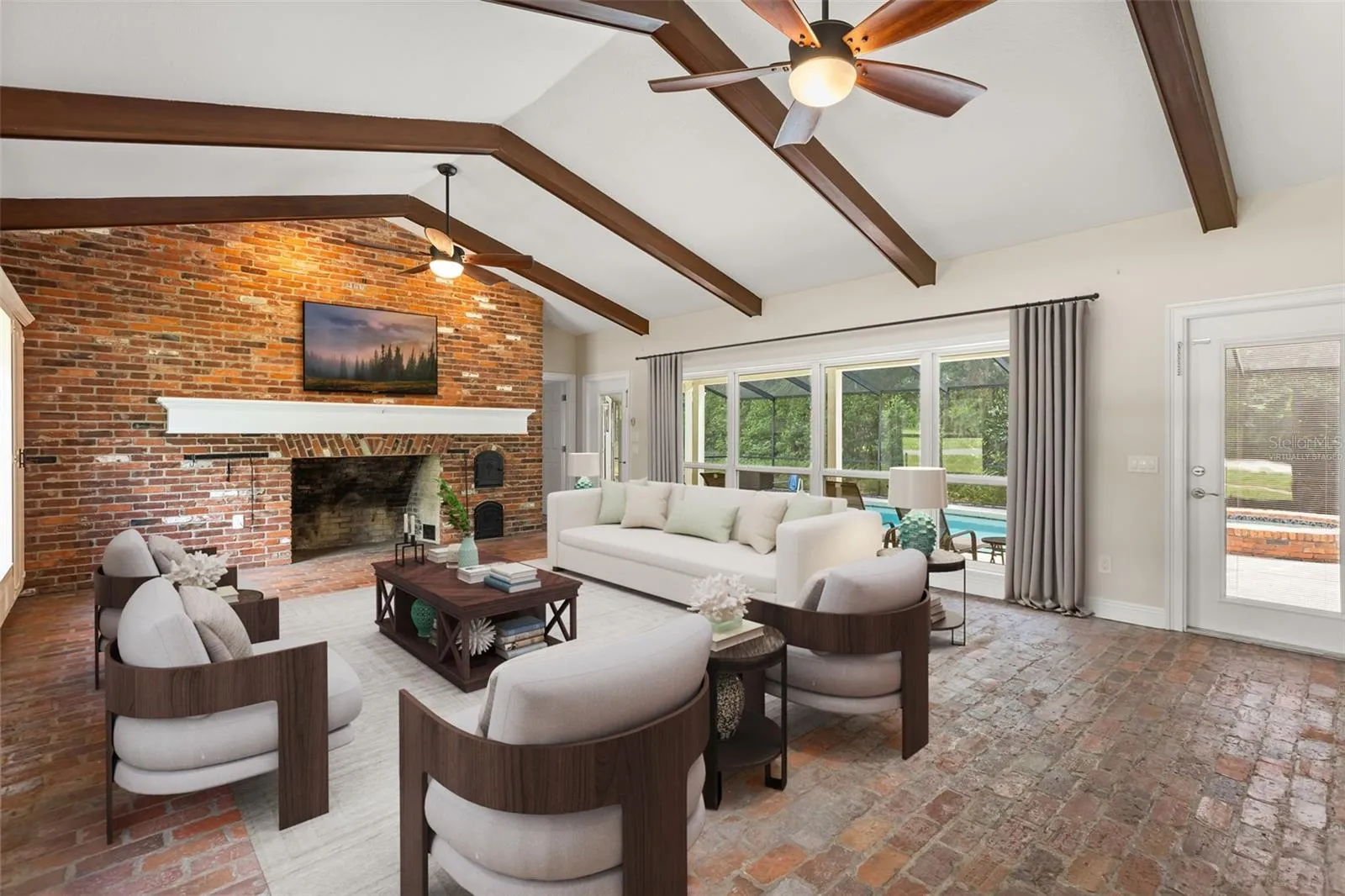 Family Room Virtually Staged