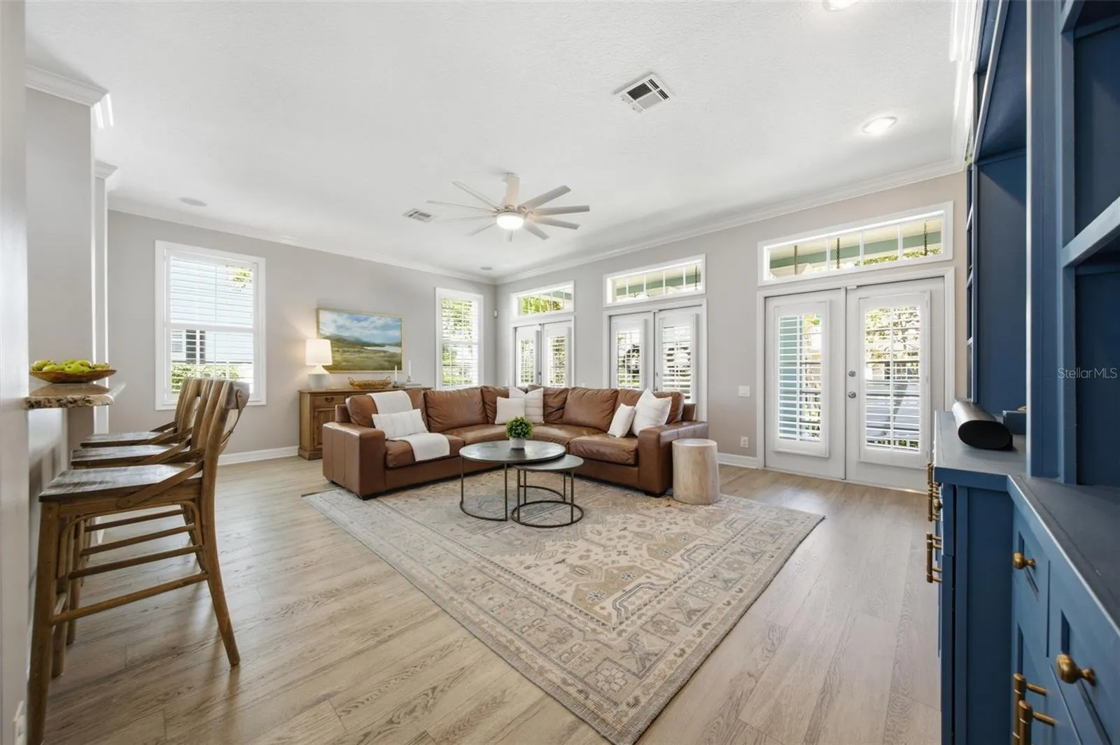 Wide open light filled main living area.