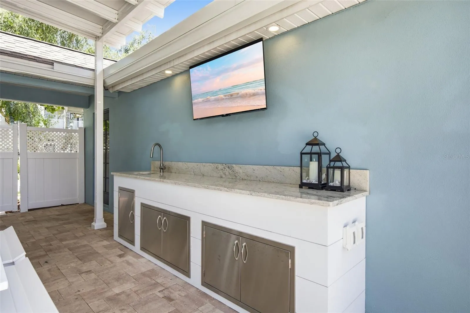 Outdoor kitchen.