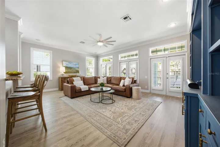 Wide open light filled main living area.
