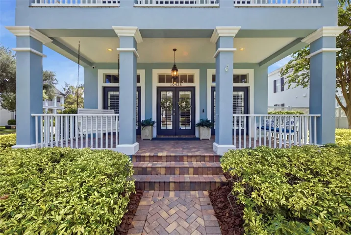 Lovely front porch and front walk.