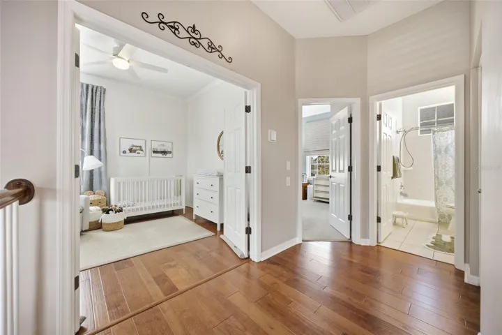 Former dining room, now used as playroom with pocket doors.