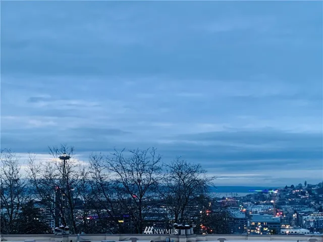Look at this spectacular winter view of the Puget Sound, the Space Needle and the Olympics are behind those clouds..