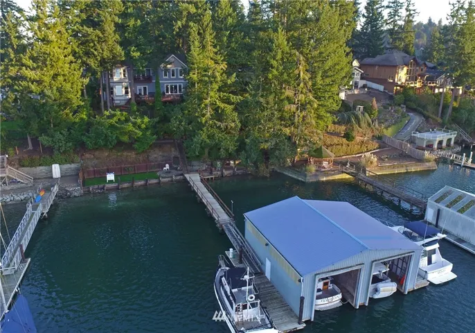 Fully permitted boat house with transferable tide lands lease.  True deepwater moorage!  With space for multiple watercraft large and small.  Boat house can hold two 40' boats and the outside can hold two 50' boats!