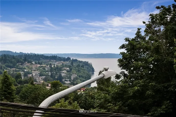 View from the living room window. More of Puget Sound is visible during winter months.