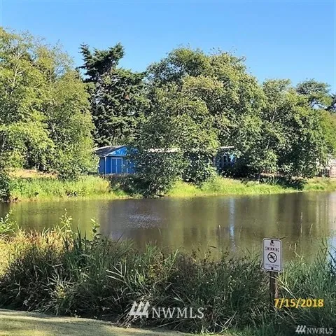 Looking across the lake to the property