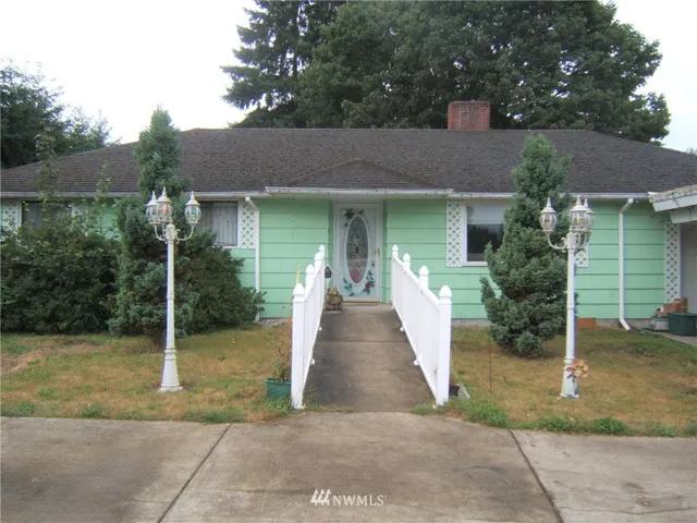 The front of the home has cement ramp for easy access and it's all behind the privacy fence in front of the home.