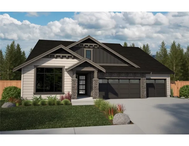 Rendering shows 3-car garage. Actual home will be a 4-car garage.