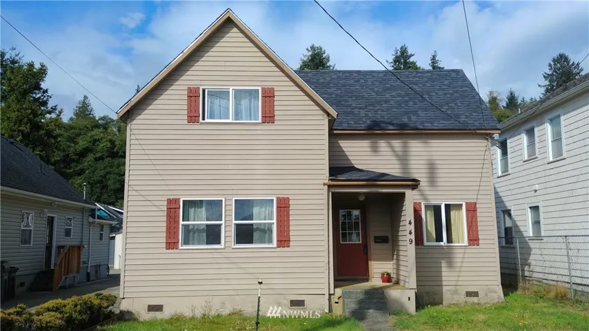 Front Yard has off street parking to the right of the walkway.