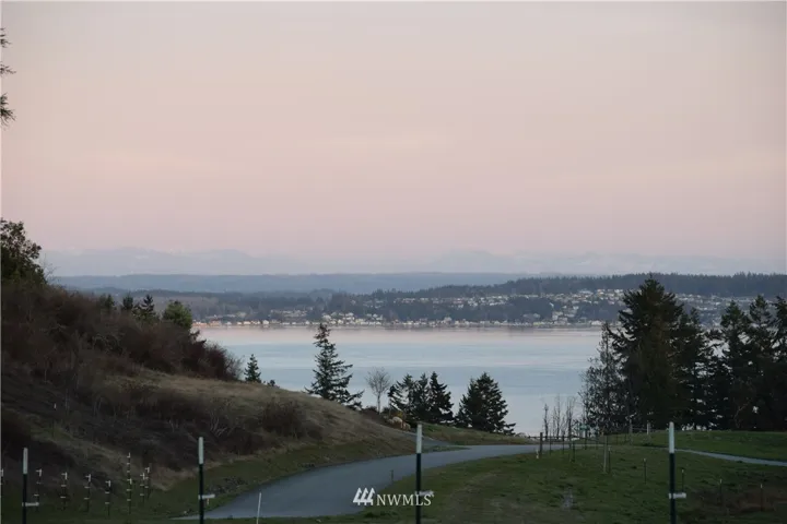 Cascade Mountains, Saratoga Passage, and temporary fencing