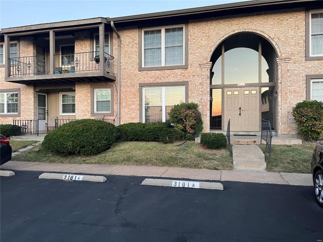 Front of Building; Patio on left side