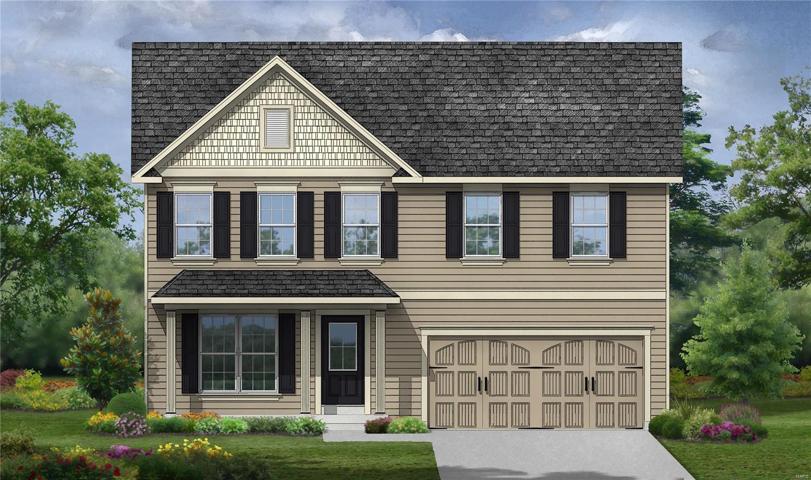 Elevation 1 - Base elevation - shown with upgraded garage doors