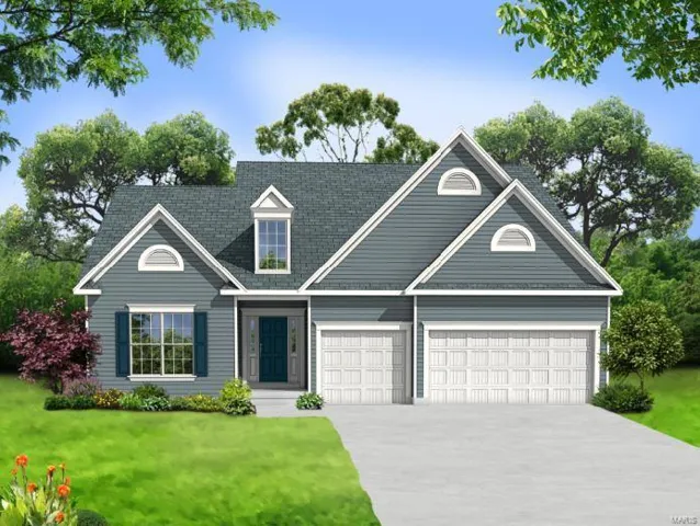 Braxton - Elevation 1 - shown with optional dormer and upgraded garage doors