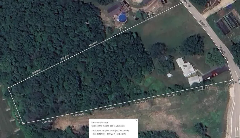 Just a rough google measurement of the property area.