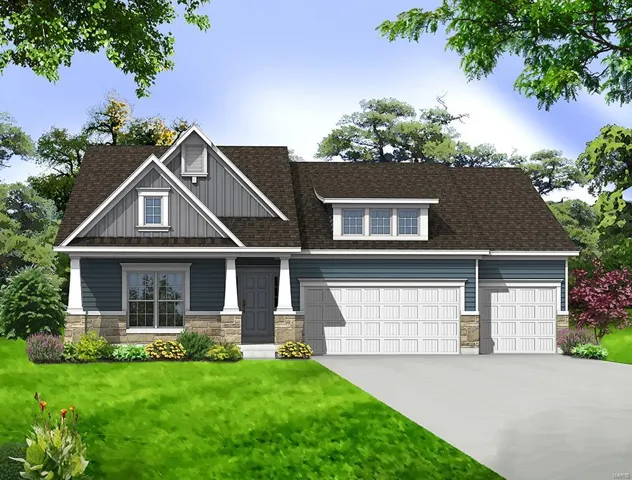 Sierra - elevation 13 - shown with optional dormer and upgraded garage doors