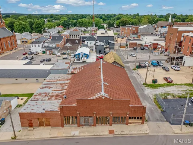 Aerial view of residential area