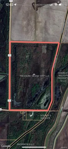 Aerial overview of property's location featuring property boundaries highlighted