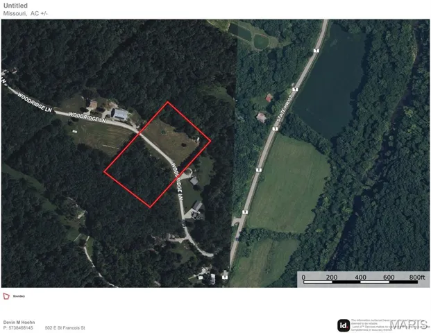Map / location with property parcel outlined