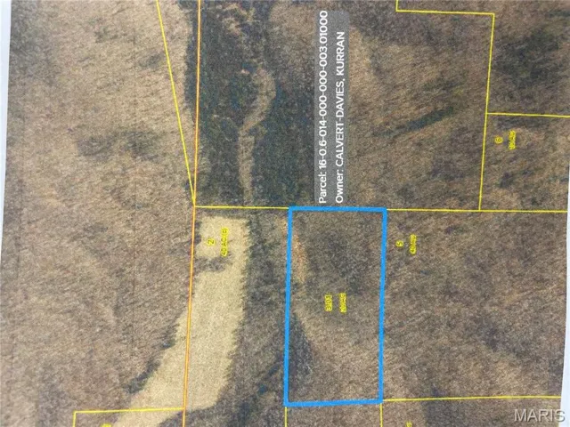 Aerial view of property's location with property boundaries highlighted