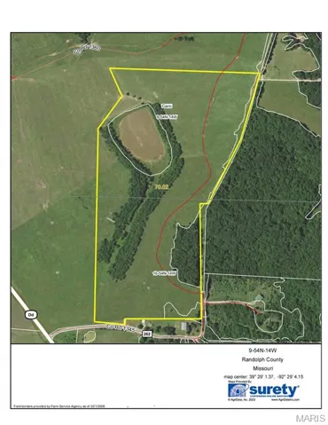 Aerial overview of property's location