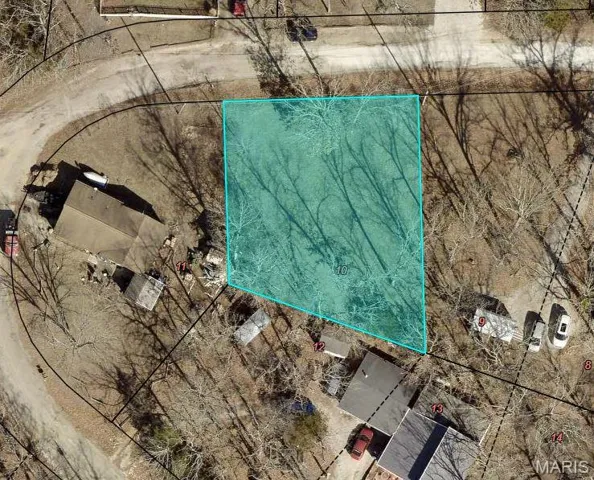 Aerial view of property's location featuring property boundaries highlighted