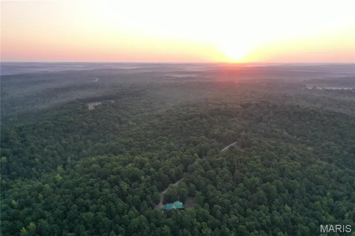 Bird's eye view of a heavily wooded area