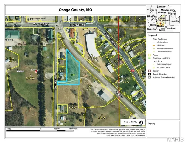 Aerial view of property's location
