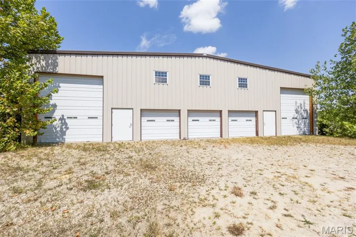 View of detached garage