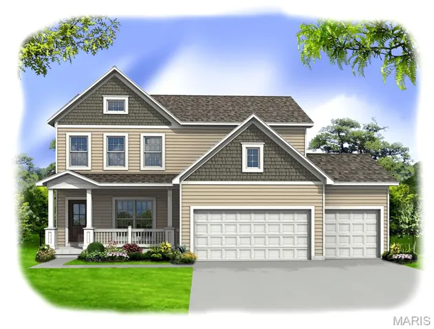 Craftsman-style home with a porch, concrete driveway, a shingled roof, a front yard, and a garage