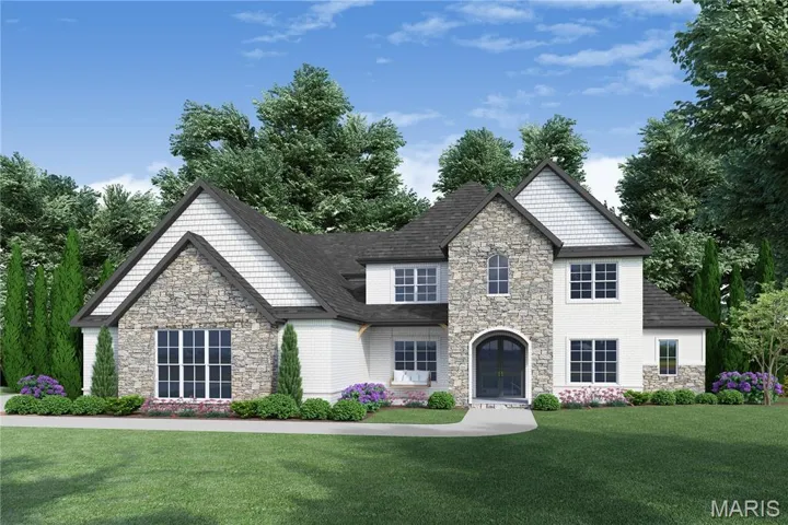 Craftsman-style home with stone siding, a front lawn, and roof with shingles